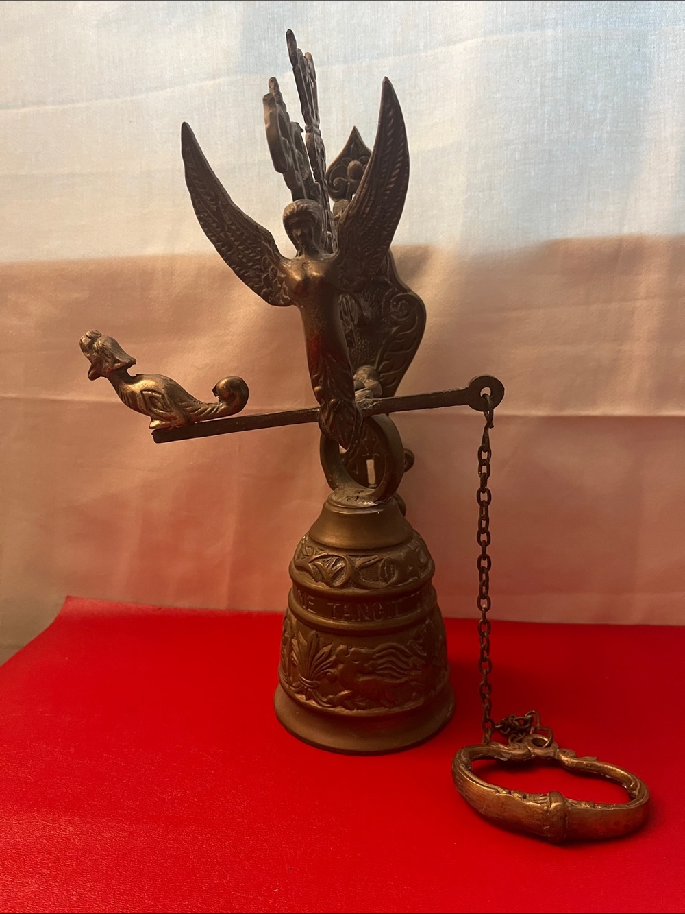 Antique Solid Brass Door Bell, Vintage Wall Brass Bell, Religious Brass Door